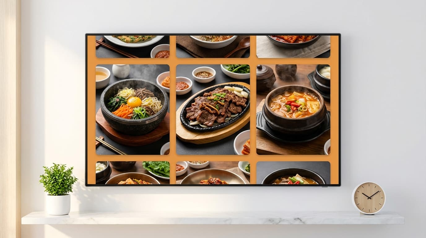 중고 50인치 TV 10만원으로 시작한 매장 사이니지 설치 사례 사진