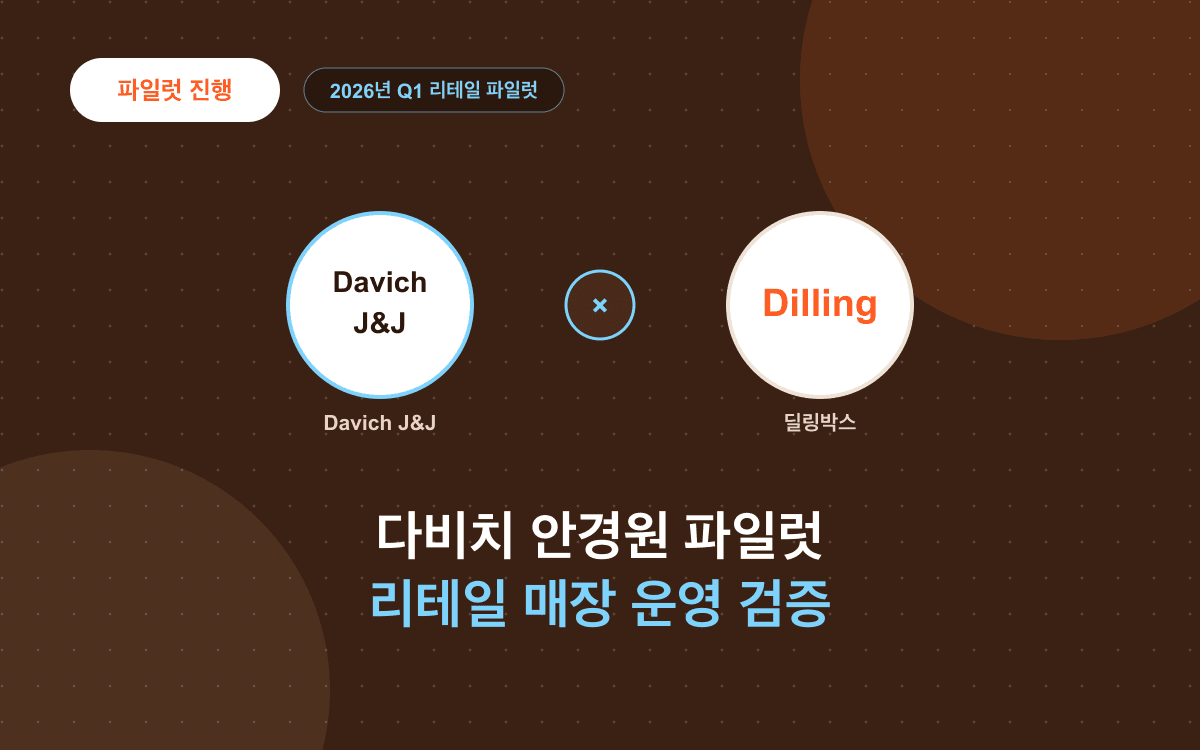 딜링박스, 존슨앤존슨 주관 다비치 안경원 파일럿 진행